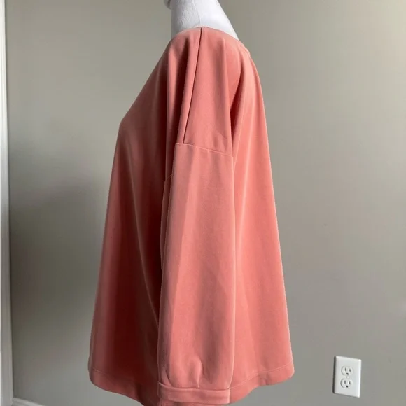 J. Jill Pure Jill Sand Washed Women's Soft Coral Sweatshirt Large - Picture 2 of 7